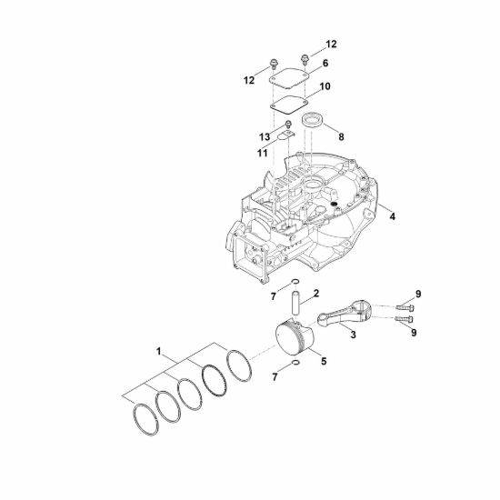 Picture of C - Carter motore, pistone e biella EVC 300.0 E (EVC300-0002)